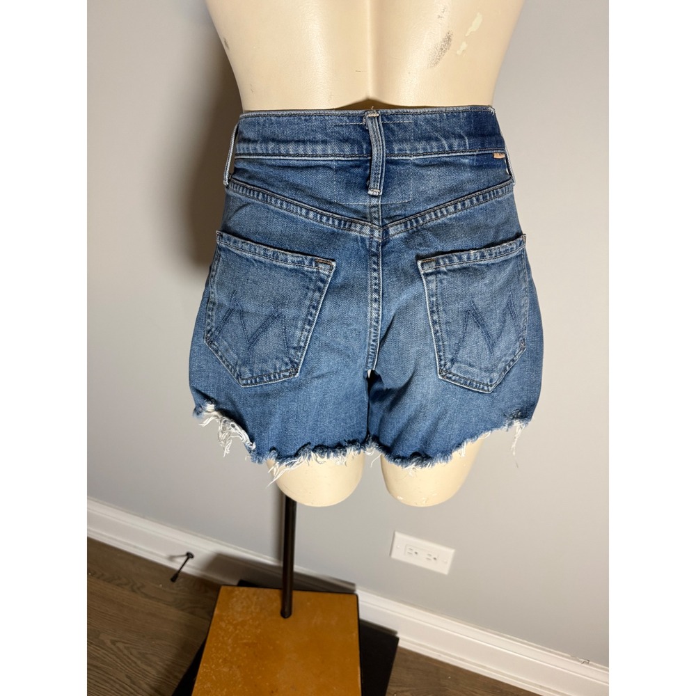 MOTHER Superior The Skipper Short N Long Chew Distressed Denim Shorts Blue 25 - Picture 10 of 12